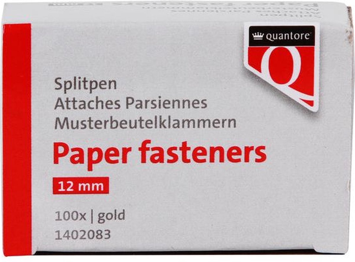 Splitpen Quantore 12mm 100 stuks goud | 20 stuks